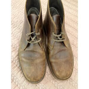 Clarks Men’s Brown Leather Desert Boots Chukka Lace Up Casual Shoes Size 12